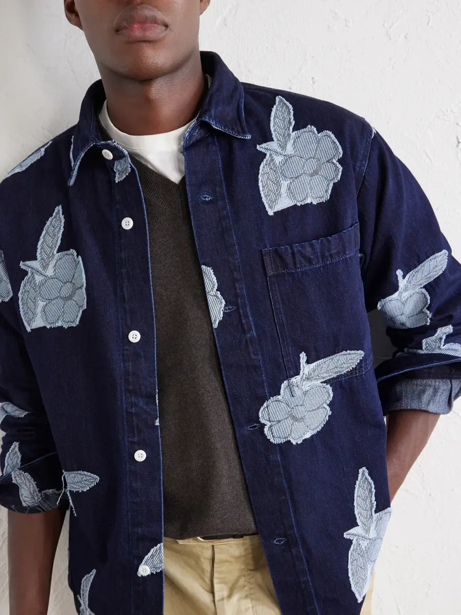 NN07 Adwin 50018 Fil Coupé-Jacquard Denim Shirt - Men | Thumbnail 5