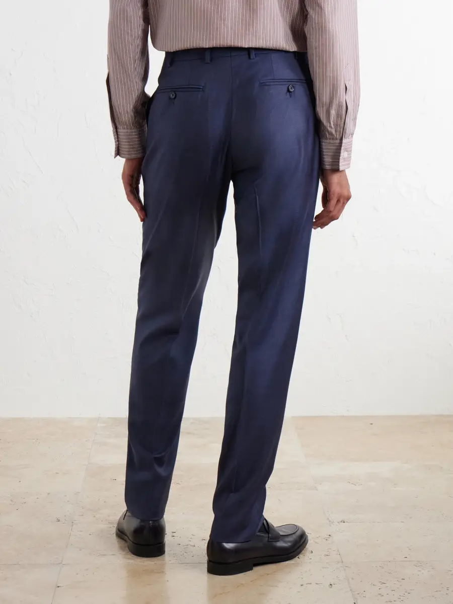 Canali Straight-Leg Wool-Twill Suit Trousers - Men | Thumbnail 4 Canali Straight-Leg Wool-Twill Suit Trousers - Men | Thumbnail 4