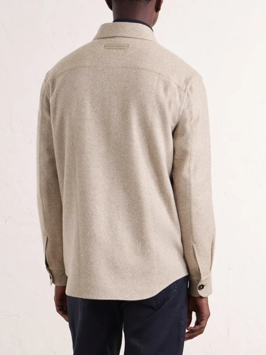 Zegna Cashmere and Silk-Blend Twill Overshirt - Men | Thumbnail 4 Zegna Cashmere and Silk-Blend Twill Overshirt - Men | Thumbnail 4