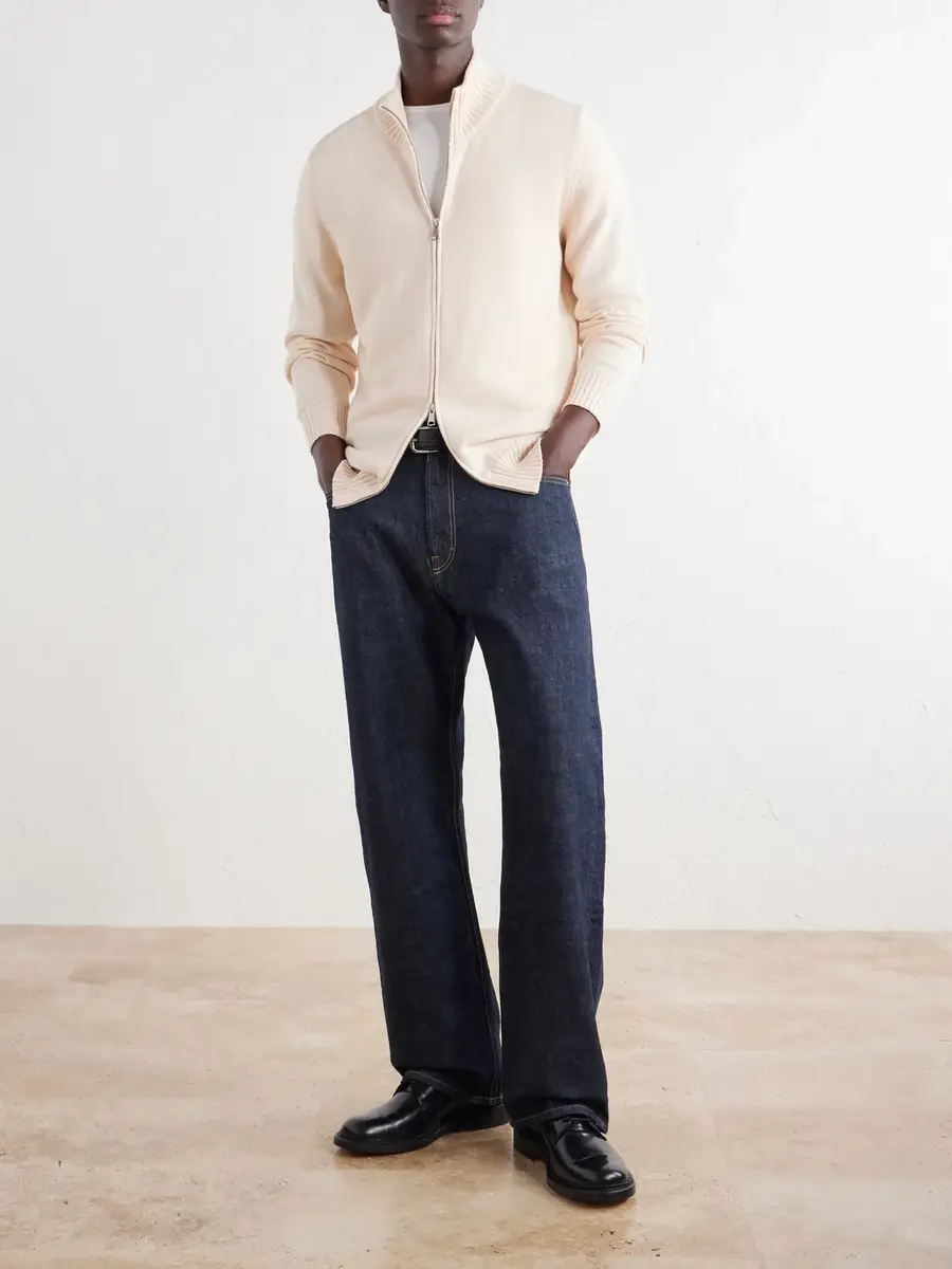 Ghiaia Cashmere Cotton Zip-Up Sweater - Men | Thumbnail 2