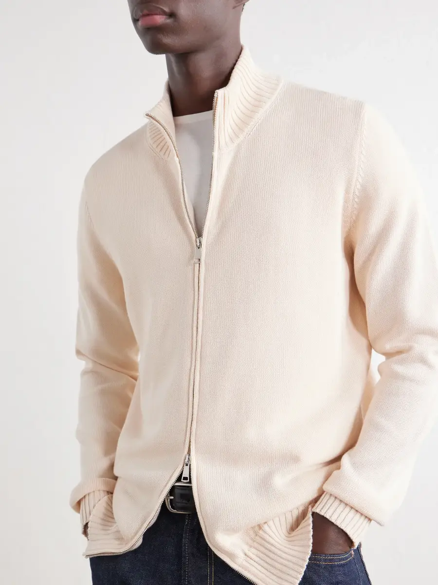 Ghiaia Cashmere Cotton Zip-Up Sweater - Men | Thumbnail 5
