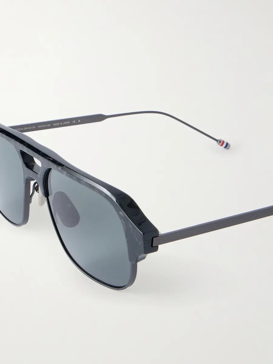 Thom Browne Aviator-Style Acetate and Titanium Sunglasses - Men | Thumbnail 3