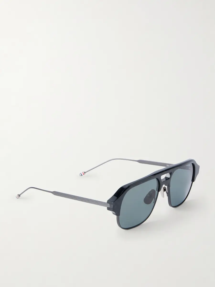 Thom Browne Aviator-Style Acetate and Titanium Sunglasses - Men | Thumbnail 4