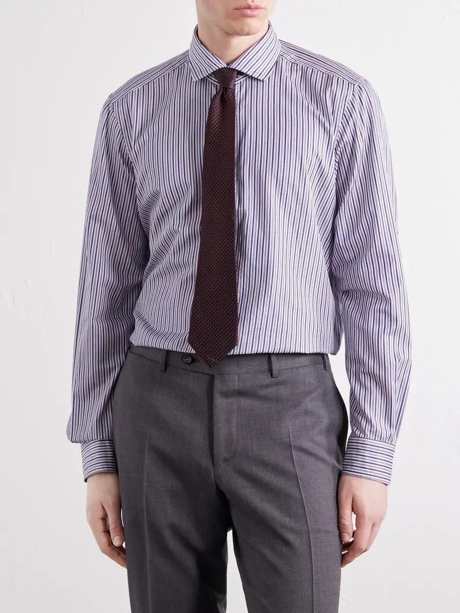 Boglioli French Collar Striped Cotton Oxford Shirt - Men | Thumbnail 3 Boglioli French Collar Striped Cotton Oxford Shirt - Men | Thumbnail 3