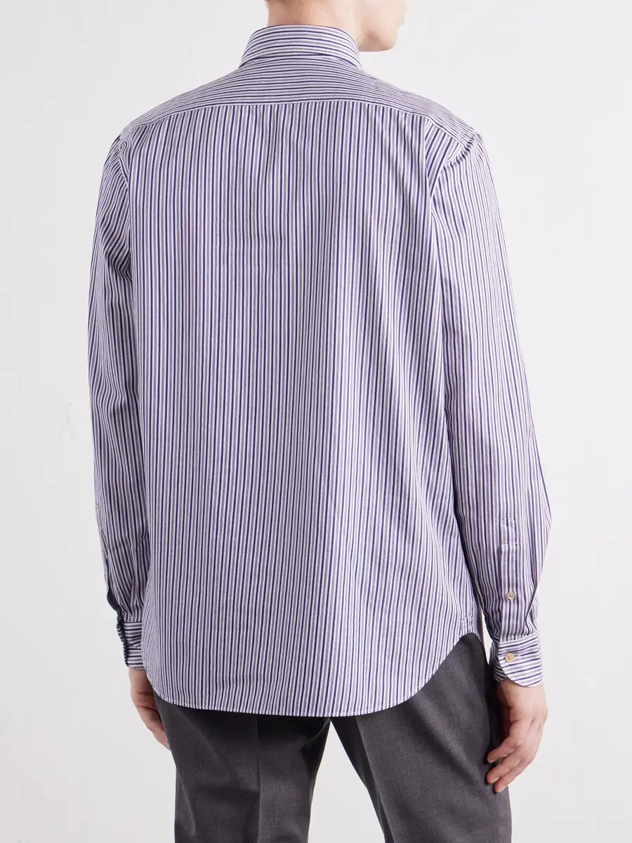 Boglioli French Collar Striped Cotton Oxford Shirt - Men | Thumbnail 4 Boglioli French Collar Striped Cotton Oxford Shirt - Men | Thumbnail 4