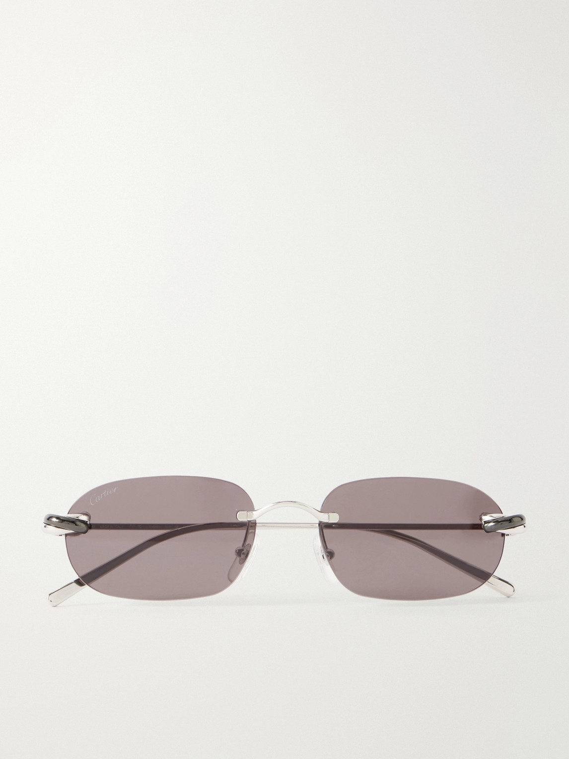 Cartier Eyewear Trinity de Cartier Square-Frame Silver-Tone Sunglasses - Men