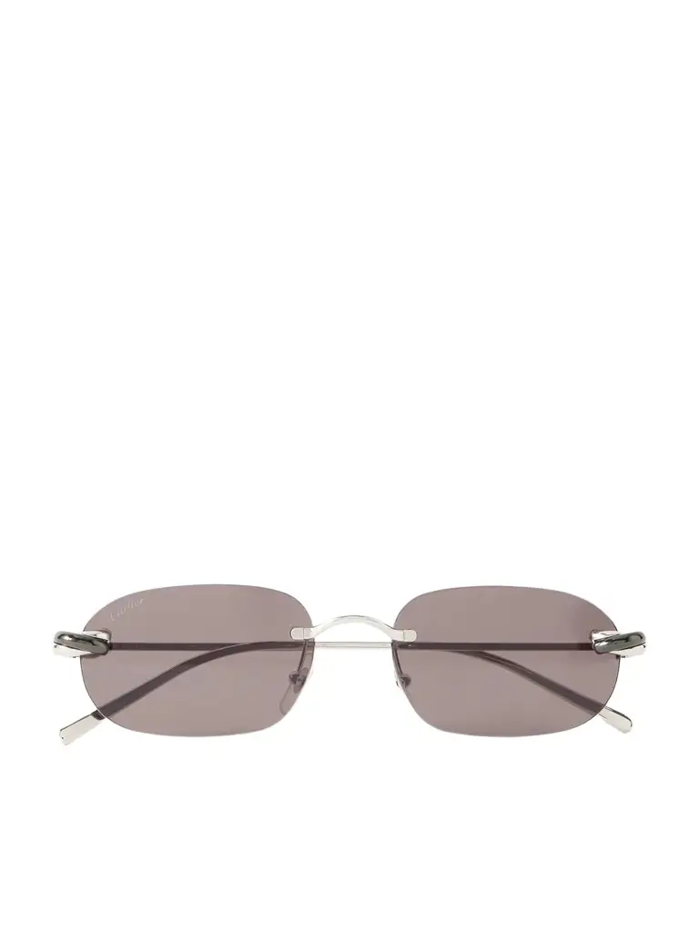 Cartier Eyewear Trinity de Cartier Square-Frame Silver-Tone Sunglasses - Men