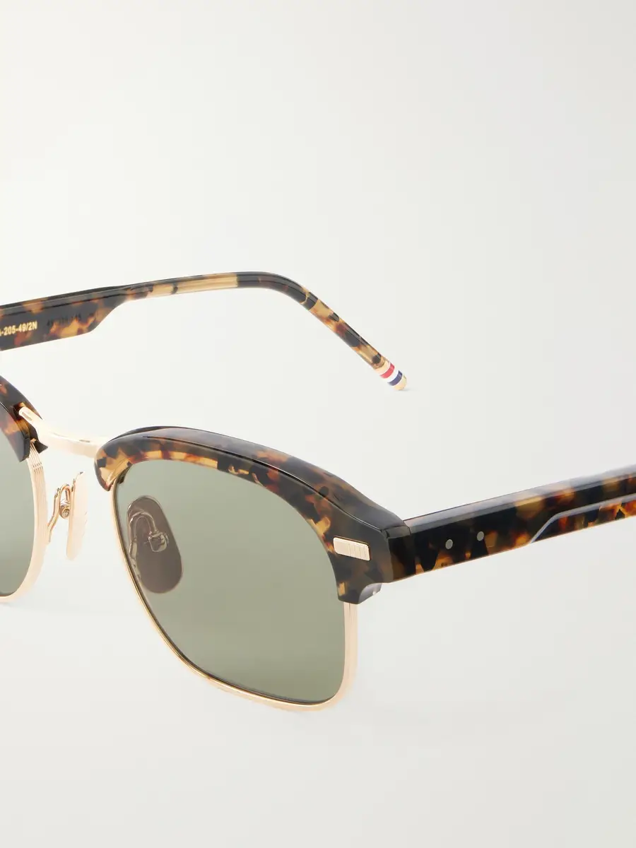 Thom Browne D-Frame Tortoiseshell Acetate and Gold-Plated Titanium Sunglasses - Men | Thumbnail 3 Thom Browne D-Frame Tortoiseshell Acetate and Gold-Plated Titanium Sunglasses - Men | Thumbnail 3