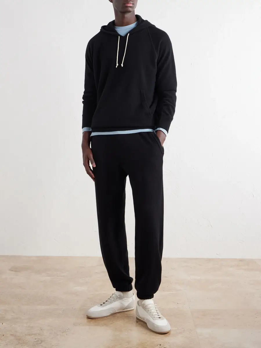 Ghiaia Cashmere Tapered Ribbed Cotton Sweatpants - Men | Thumbnail 2