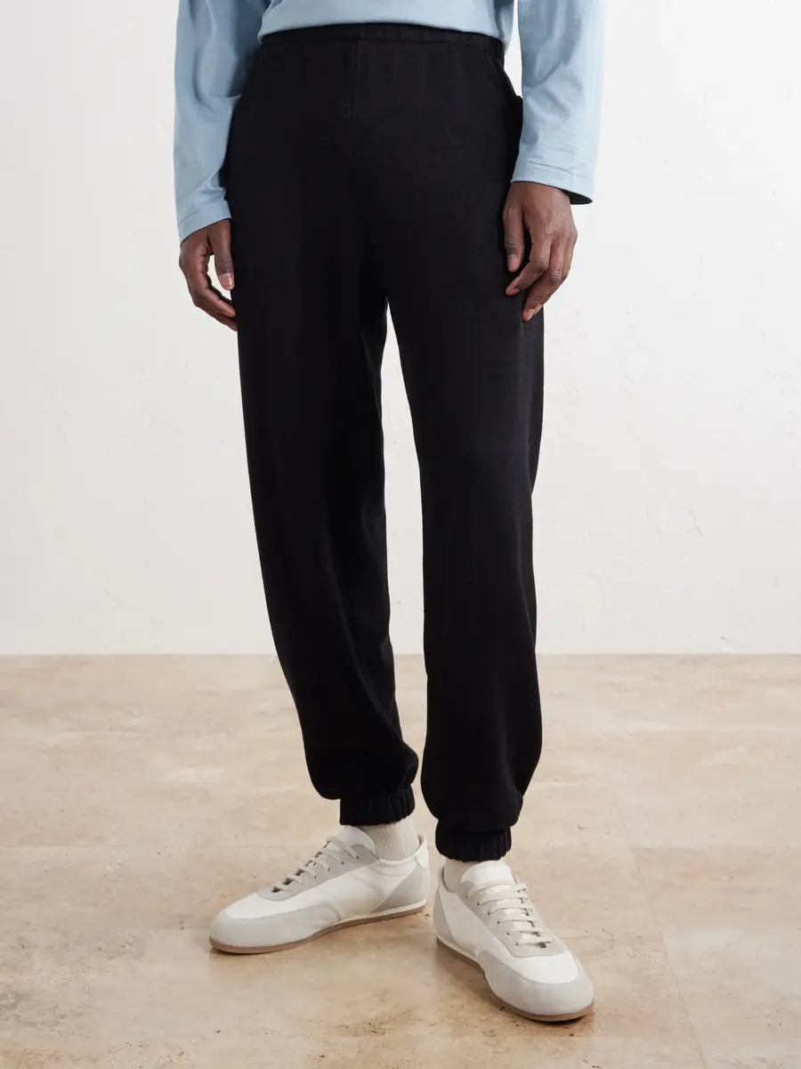 Ghiaia Cashmere Tapered Ribbed Cotton Sweatpants - Men | Thumbnail 3