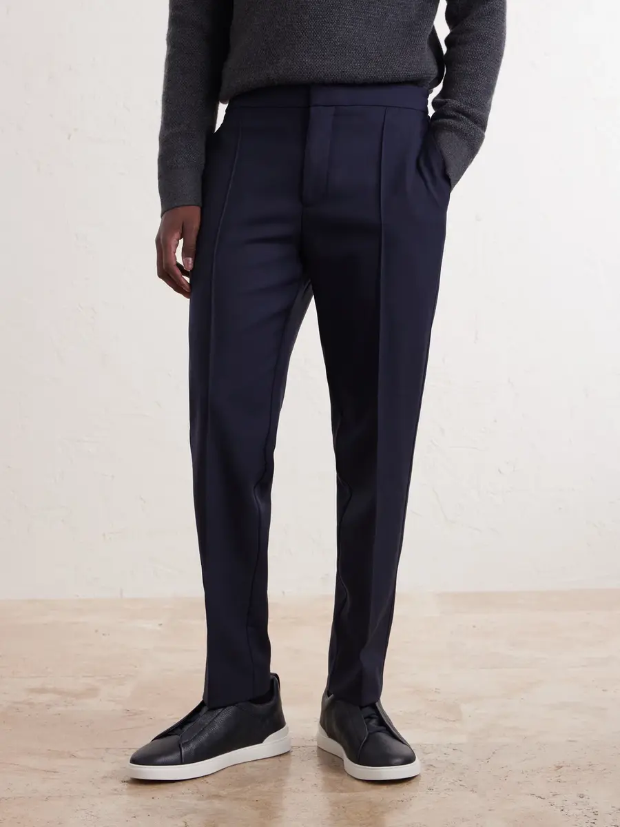 Zegna Tapered Pleated Wool-Canvas Trousers - Men | Thumbnail 3 Zegna Tapered Pleated Wool-Canvas Trousers - Men | Thumbnail 3