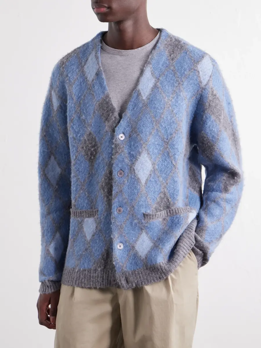 NN07 Chris 60077 Argyle-Jacquard Cardigan - Men | Thumbnail 3 NN07 Chris 60077 Argyle-Jacquard Cardigan - Men | Thumbnail 3