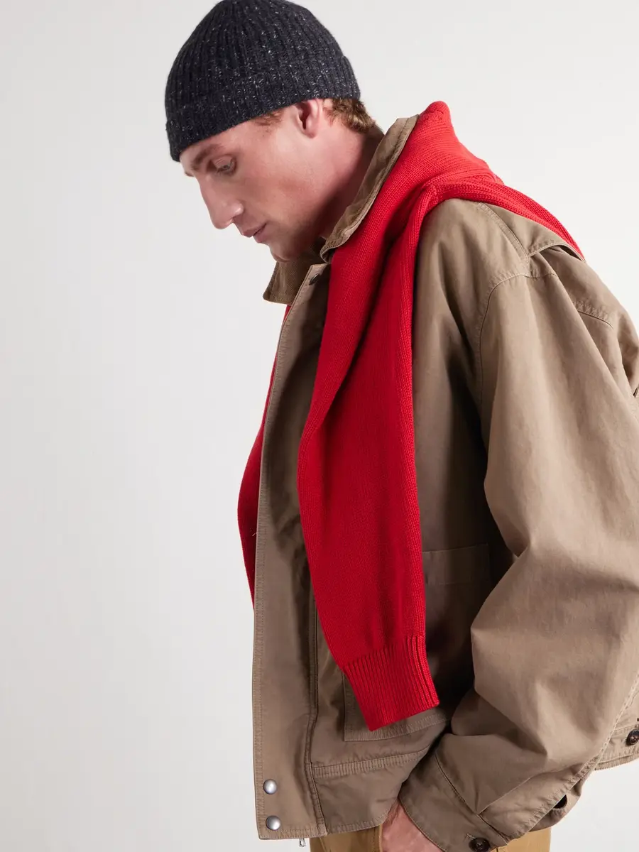 Auralee Ribbed Cashmere Beanie - Men | Thumbnail 3