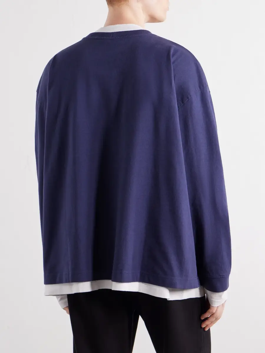 Acne Studios Layered Logo-Embroidered Cotton-Jersey Sweatshirt - Men | Thumbnail 4 Acne Studios Layered Logo-Embroidered Cotton-Jersey Sweatshirt - Men | Thumbnail 4