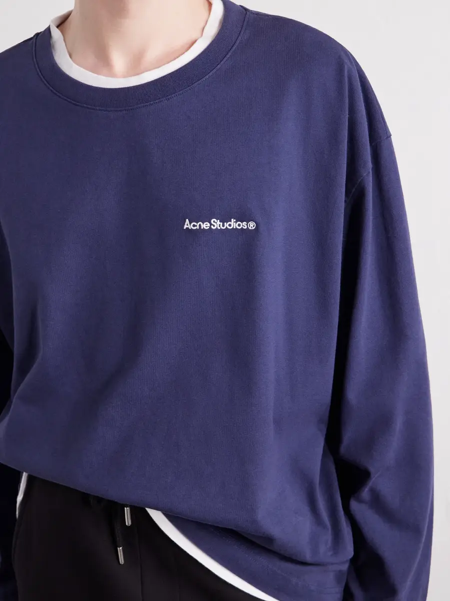 Acne Studios Layered Logo-Embroidered Cotton-Jersey Sweatshirt - Men | Thumbnail 5 Acne Studios Layered Logo-Embroidered Cotton-Jersey Sweatshirt - Men | Thumbnail 5