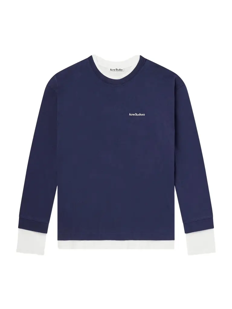 Acne Studios Layered Logo-Embroidered Cotton-Jersey Sweatshirt - Men