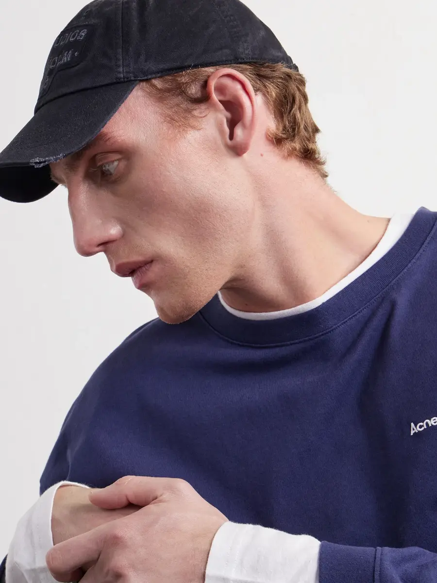 Acne Studios Logo-Printed Distressed Cotton-Twill Baseball Cap - Men | Thumbnail 3 Acne Studios Logo-Printed Distressed Cotton-Twill Baseball Cap - Men | Thumbnail 3