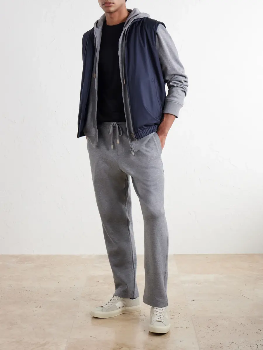 Canali Straight-Leg Cotton-Blend Jersey Sweatpants - Men | Thumbnail 2 Canali Straight-Leg Cotton-Blend Jersey Sweatpants - Men | Thumbnail 2