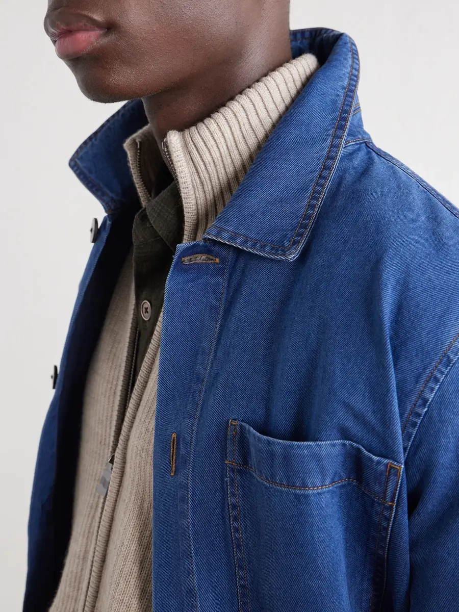 Frescobol Carioca Fontes Cotton-Blend Denim Jacket - Men | Thumbnail 5 Frescobol Carioca Fontes Cotton-Blend Denim Jacket - Men | Thumbnail 5
