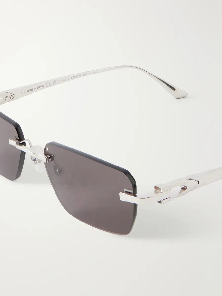 Cartier Eyewear Motif de Cartier Square-Frame Silver-Tone Titanium Sunglasses - Men | Thumbnail 3 Cartier Eyewear Motif de Cartier Square-Frame Silver-Tone Titanium Sunglasses - Men | Thumbnail 3