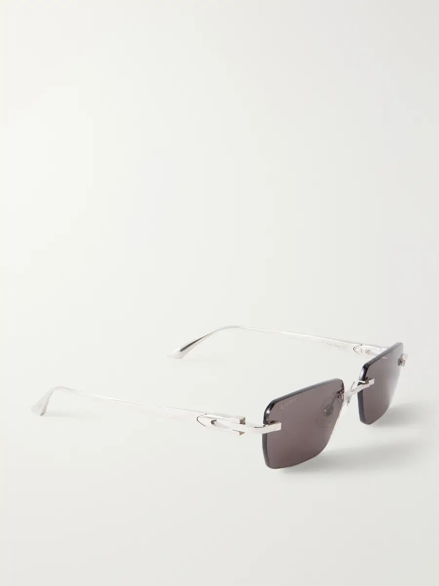 Cartier Eyewear Motif de Cartier Square-Frame Silver-Tone Titanium Sunglasses - Men | Thumbnail 4 Cartier Eyewear Motif de Cartier Square-Frame Silver-Tone Titanium Sunglasses - Men | Thumbnail 4