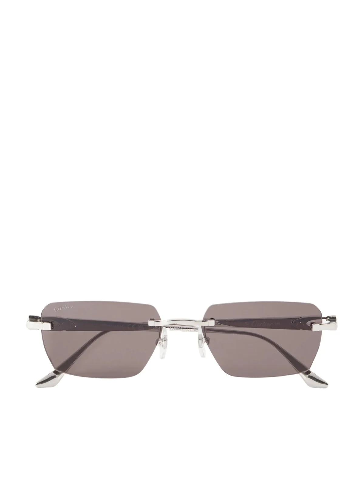 Motif de Cartier Square-Frame Silver-Tone Titanium Sunglasses - Men Motif de Cartier Square-Frame Silver-Tone Titanium Sunglasses - Men
