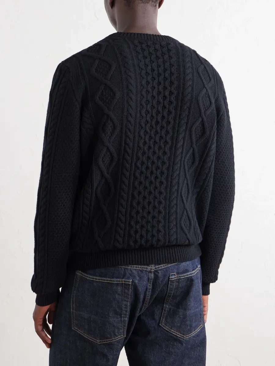 Ghiaia Cashmere Pescatore Cable-Knit Wool Sweater - Men | Thumbnail 4
