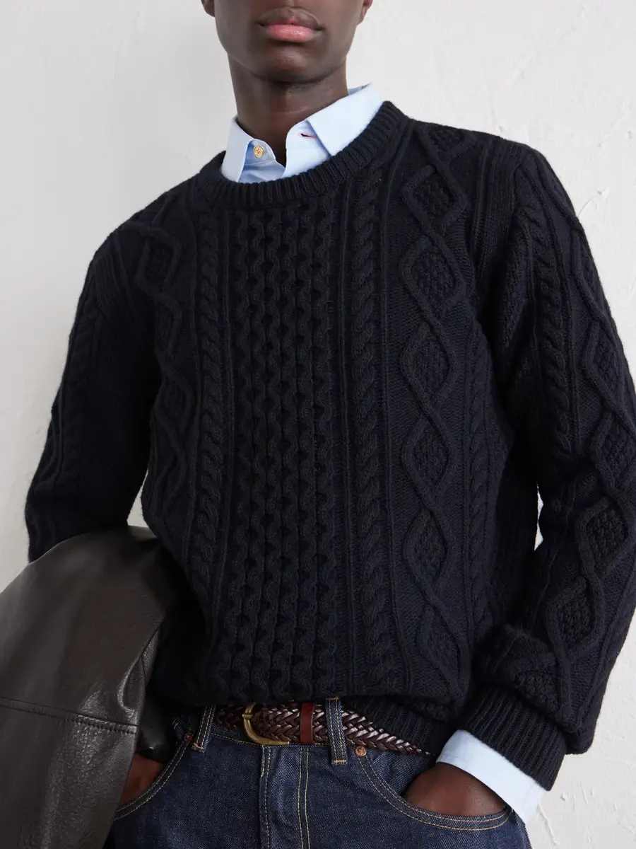 Ghiaia Cashmere Pescatore Cable-Knit Wool Sweater - Men | Thumbnail 5
