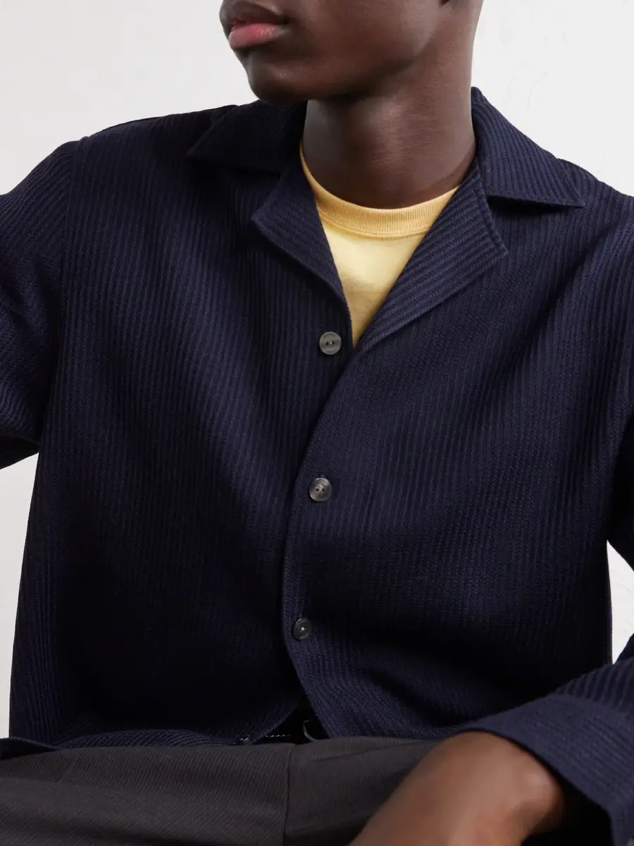 Frescobol Carioca Safra Camp Collar Wool Shirt - Men | Thumbnail 5 Frescobol Carioca Safra Camp Collar Wool Shirt - Men | Thumbnail 5
