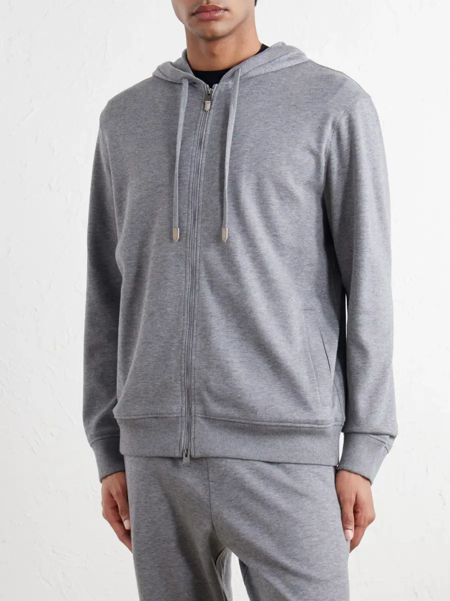 Canali Hooded Cotton-Blend Jersey Sweatshirt - Men | Thumbnail 3 Canali Hooded Cotton-Blend Jersey Sweatshirt - Men | Thumbnail 3