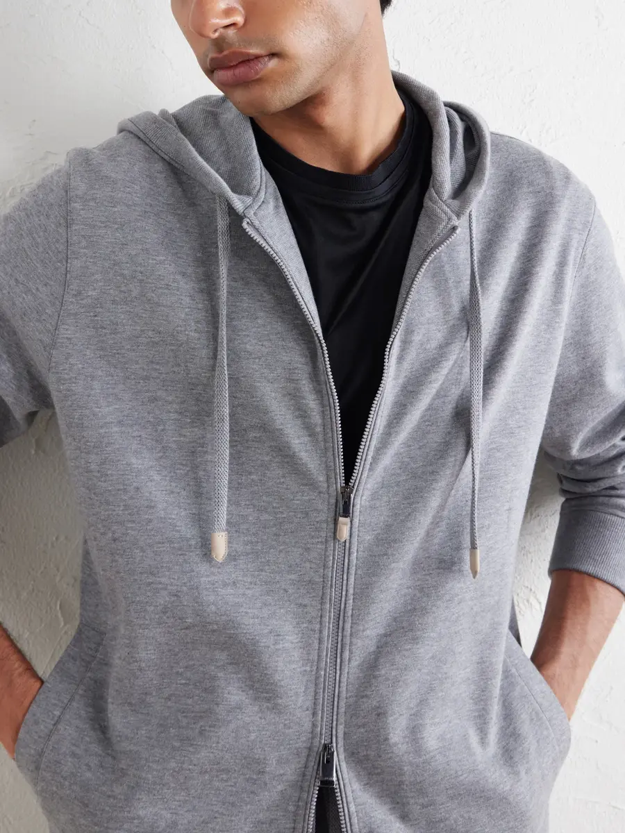Canali Hooded Cotton-Blend Jersey Sweatshirt - Men | Thumbnail 5 Canali Hooded Cotton-Blend Jersey Sweatshirt - Men | Thumbnail 5