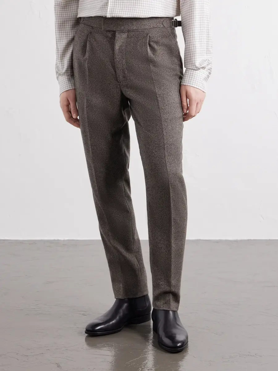 Zegna Tapered Herringbone Wool and Cashmere-Blend Trousers - Men | Thumbnail 3 Zegna Tapered Herringbone Wool and Cashmere-Blend Trousers - Men | Thumbnail 3