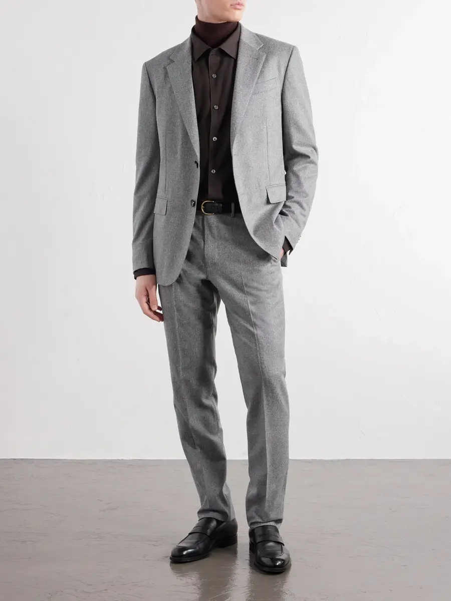 Zegna Wool and Cashmere-Blend Mélange Flannel Suit Jacket - Men | Thumbnail 2 Zegna Wool and Cashmere-Blend Mélange Flannel Suit Jacket - Men | Thumbnail 2