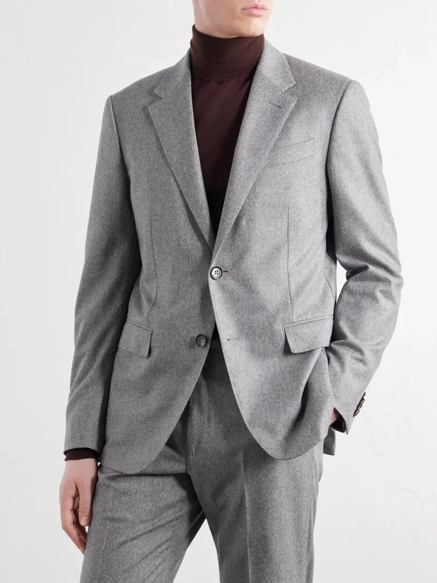 Zegna Wool and Cashmere-Blend Mélange Flannel Suit Jacket - Men | Thumbnail 3 Zegna Wool and Cashmere-Blend Mélange Flannel Suit Jacket - Men | Thumbnail 3