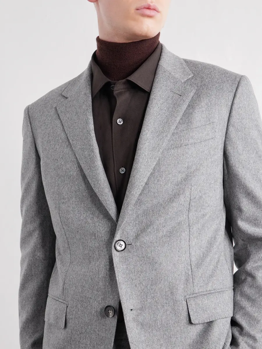 Zegna Wool and Cashmere-Blend Mélange Flannel Suit Jacket - Men | Thumbnail 5 Zegna Wool and Cashmere-Blend Mélange Flannel Suit Jacket - Men | Thumbnail 5