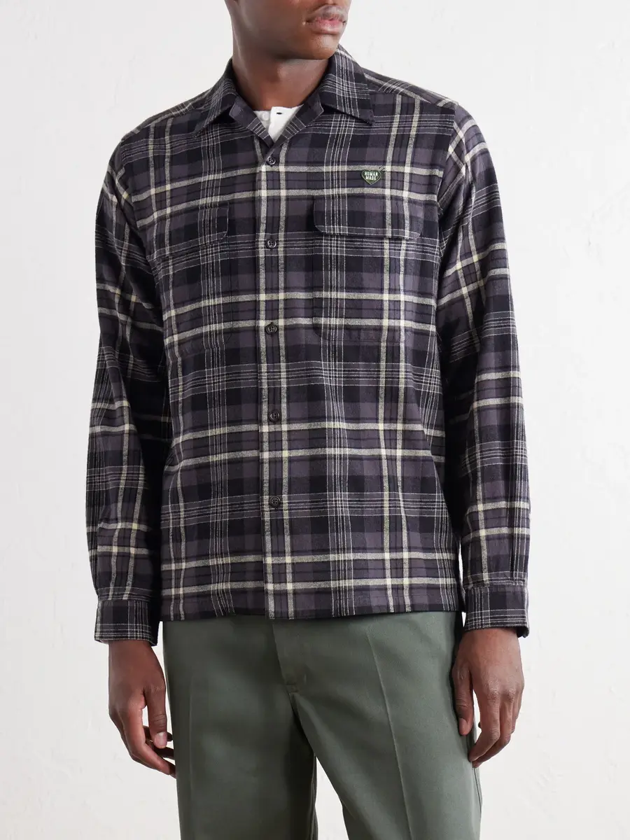 Human Made Camp-Collar Checked Cotton-Flannel Shirt - Men | Thumbnail 3 Human Made Camp-Collar Checked Cotton-Flannel Shirt - Men | Thumbnail 3