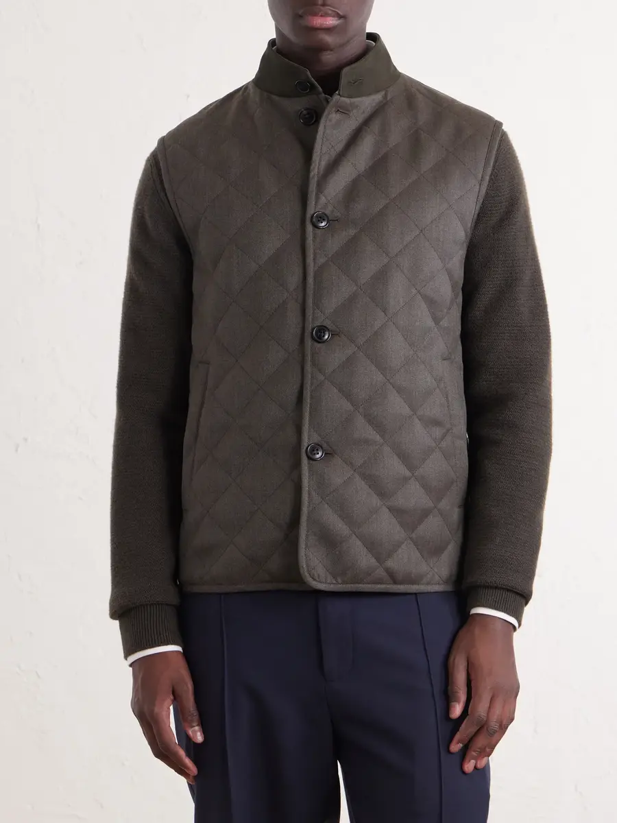 Zegna Suede-Trimmed Quilted Wool Vest - Men | Thumbnail 3 Zegna Suede-Trimmed Quilted Wool Vest - Men | Thumbnail 3