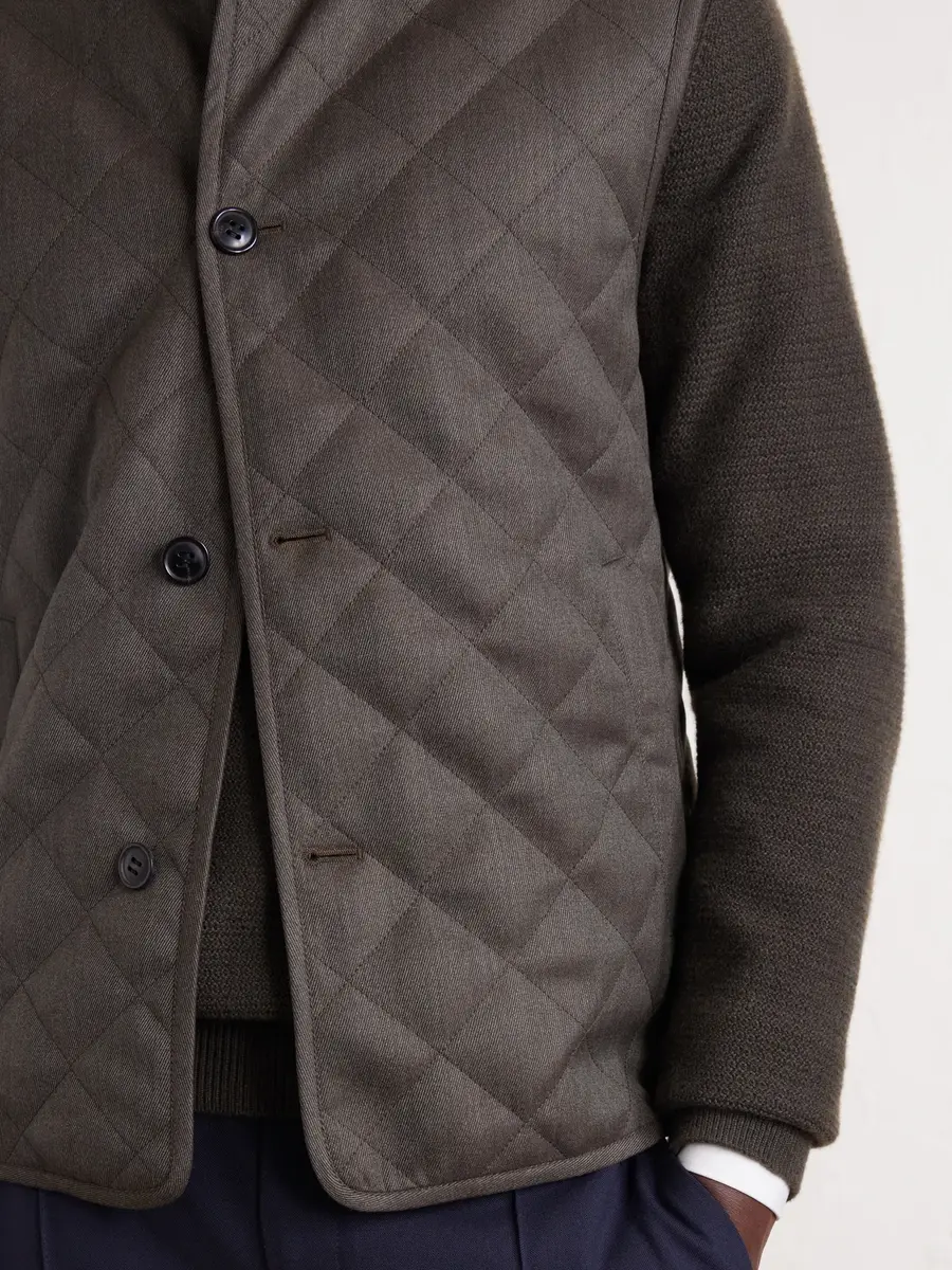 Zegna Suede-Trimmed Quilted Wool Vest - Men | Thumbnail 6 Zegna Suede-Trimmed Quilted Wool Vest - Men | Thumbnail 6