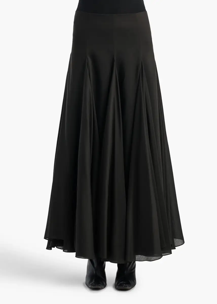 Khaite Coda Skirt In Black Silk Blend | Thumbnail 2