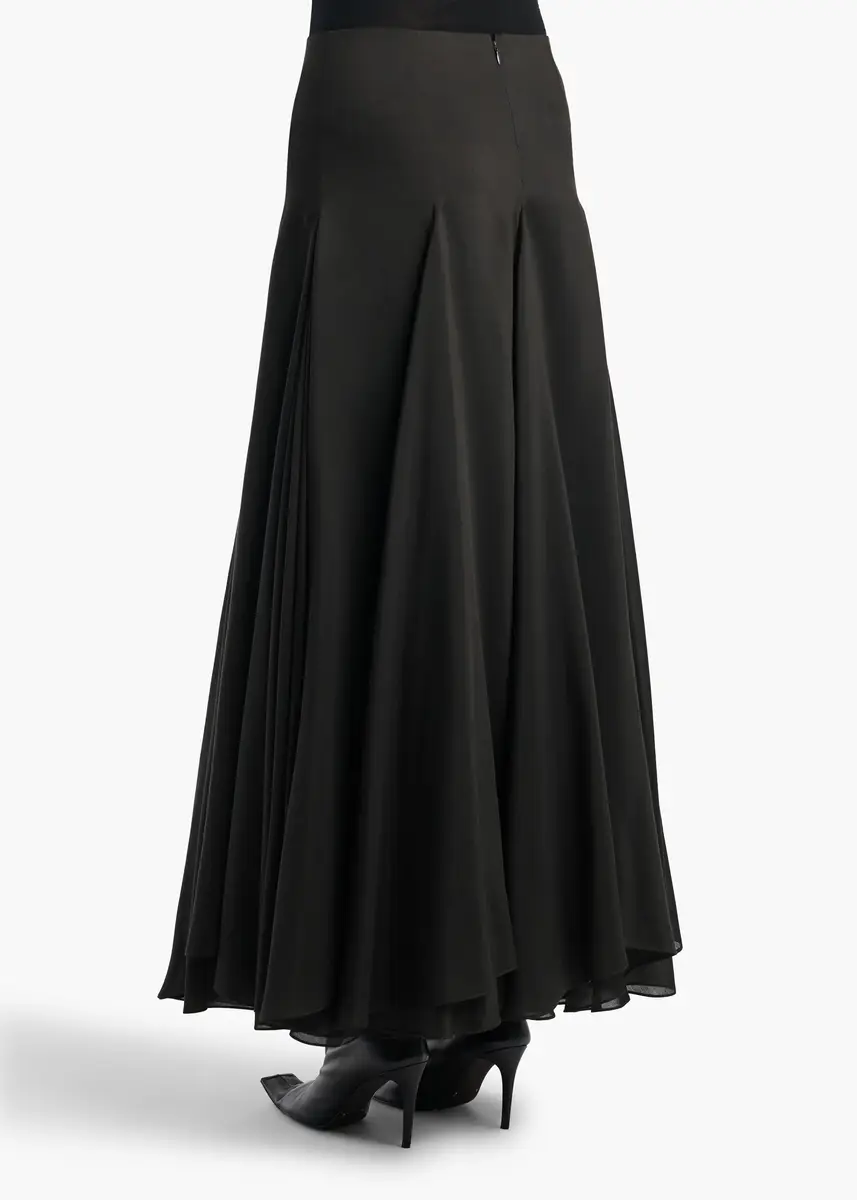 Khaite Coda Skirt In Black Silk Blend | Thumbnail 3