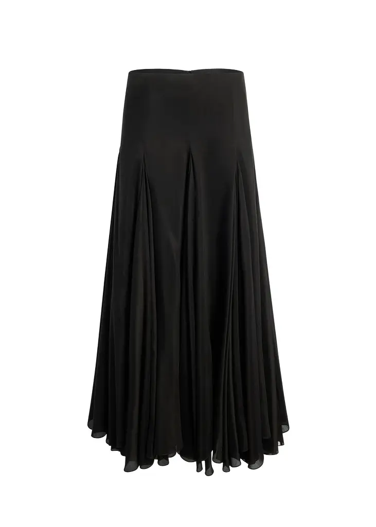 Khaite Coda Skirt In Black Silk Blend