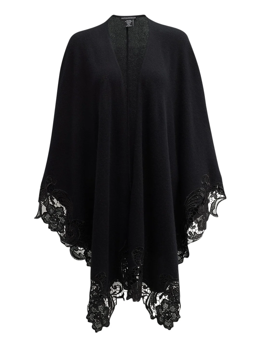 Cashmere Cape With Lace Trim Cashmere Cape With Lace Trim