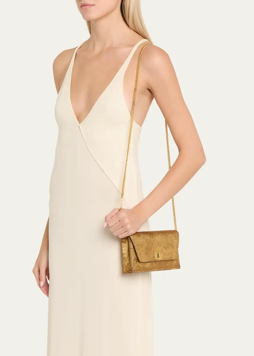 Akris Anouk Lizard-Embossed Metallic Clutch Bag | Thumbnail 2 Akris Anouk Lizard-Embossed Metallic Clutch Bag | Thumbnail 2