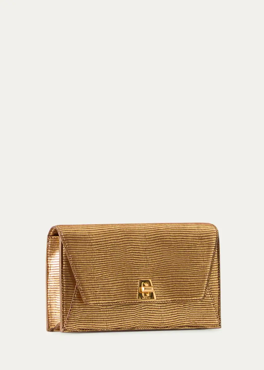 Akris Anouk Lizard-Embossed Metallic Clutch Bag | Thumbnail 3 Akris Anouk Lizard-Embossed Metallic Clutch Bag | Thumbnail 3