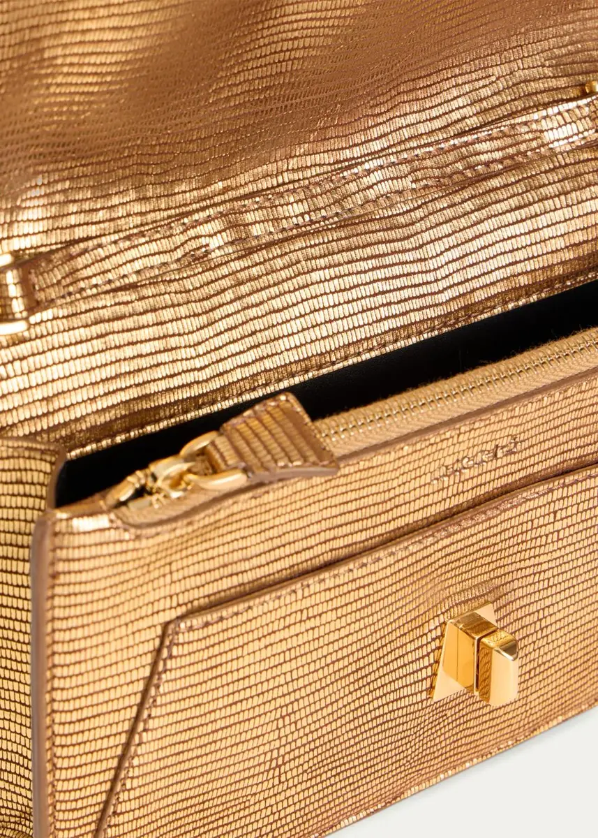 Akris Anouk Lizard-Embossed Metallic Clutch Bag | Thumbnail 4 Akris Anouk Lizard-Embossed Metallic Clutch Bag | Thumbnail 4