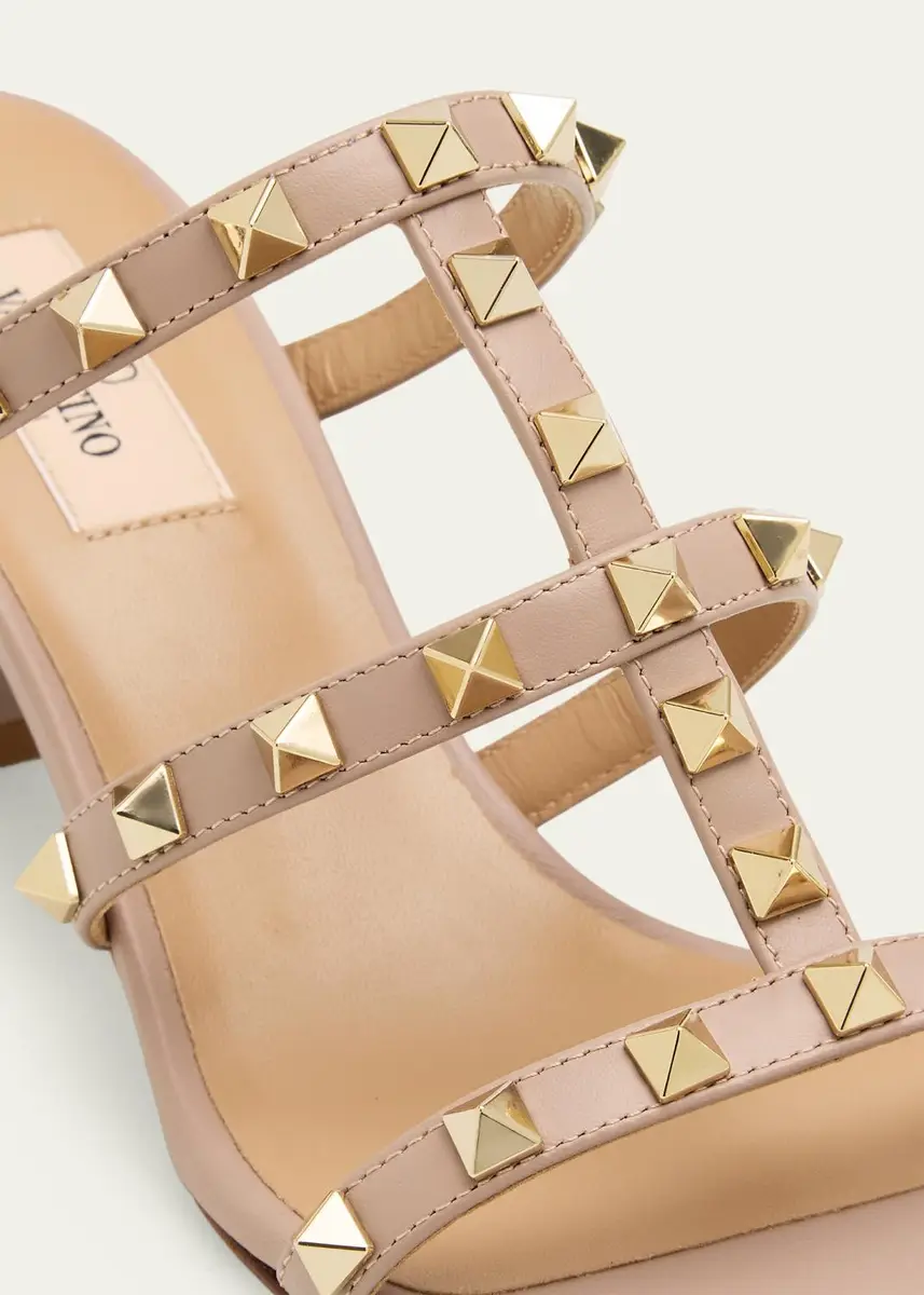 Valentino Garavani 60mm Rockstud Leather Caged Mule Sandals | Thumbnail 3 Valentino Garavani 60mm Rockstud Leather Caged Mule Sandals | Thumbnail 3