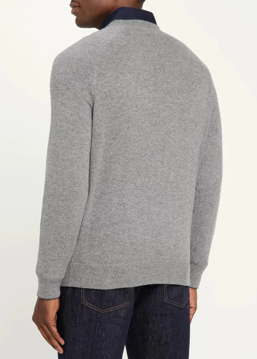 Brunello Cucinelli Men's Cashmere Raglan Crewneck Sweater | Thumbnail 7 Brunello Cucinelli Men's Cashmere Raglan Crewneck Sweater | Thumbnail 7