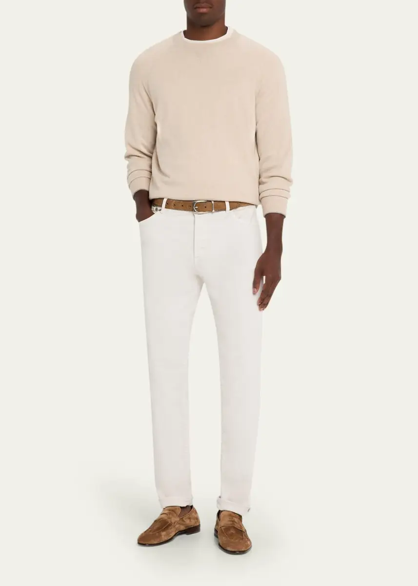 Brunello Cucinelli Men's Cashmere Raglan Crewneck Sweater | Thumbnail 10 Brunello Cucinelli Men's Cashmere Raglan Crewneck Sweater | Thumbnail 10