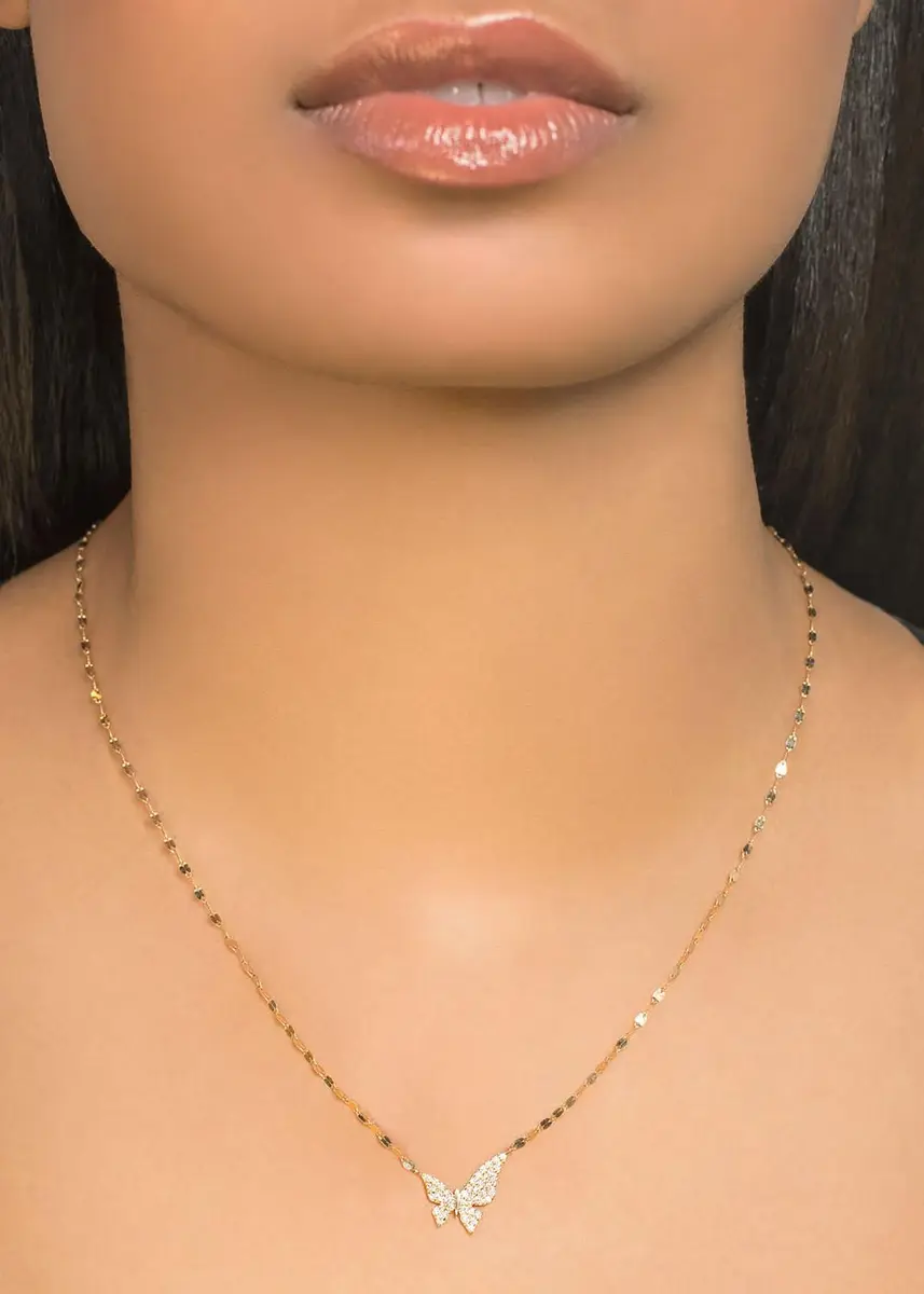 Lana Pave Diamond Butterfly Necklace | Thumbnail 2 Lana Pave Diamond Butterfly Necklace | Thumbnail 2