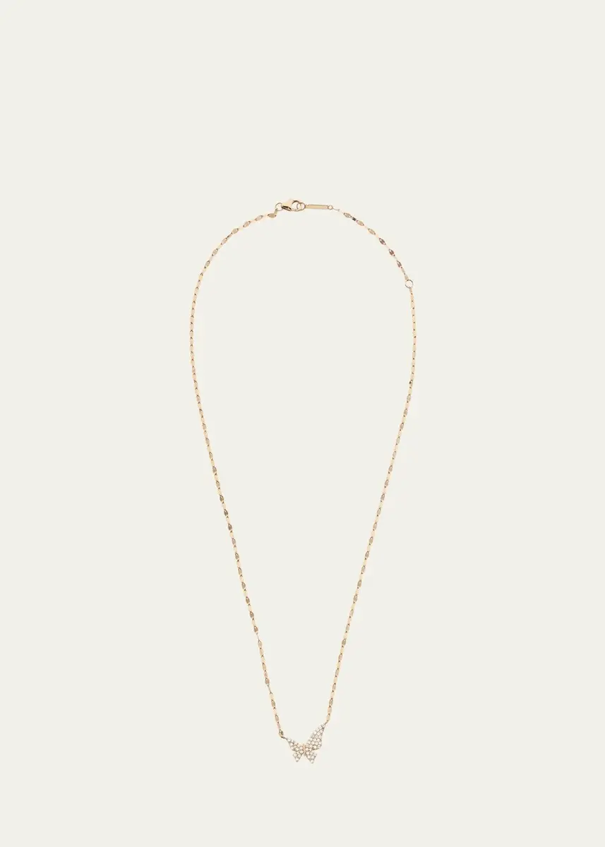 Lana Pave Diamond Butterfly Necklace